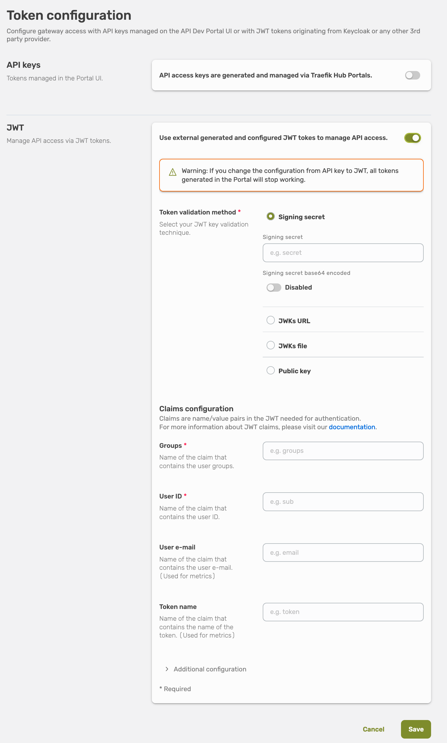 Okta JWT configuration.