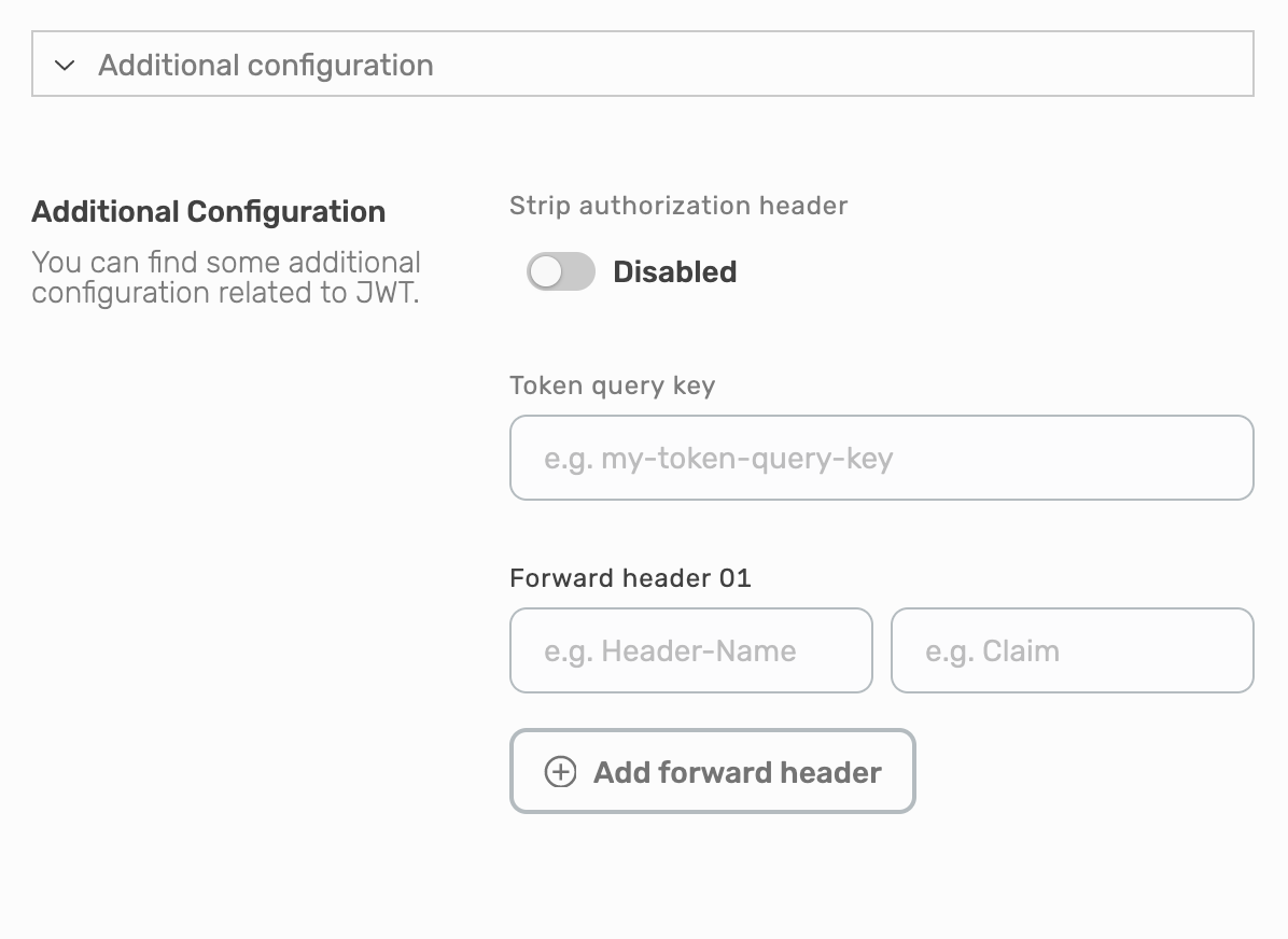 Configure the JWT validation and claims.